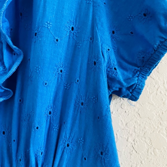 Trixxi Y2K Vintage Blue & Black Colorblock Fitted Dress Puff Sleeve Size 9 - Picture 6 of 8